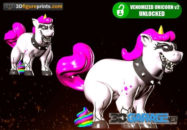3d-Print Model – 3DFigureprints – Venomized Unicorn Pooping