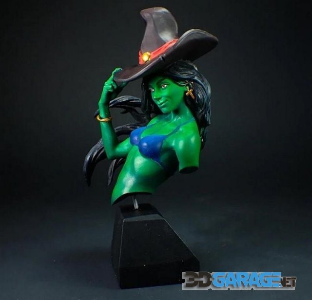 3d-Print Model – Anita the Young Witch Bust