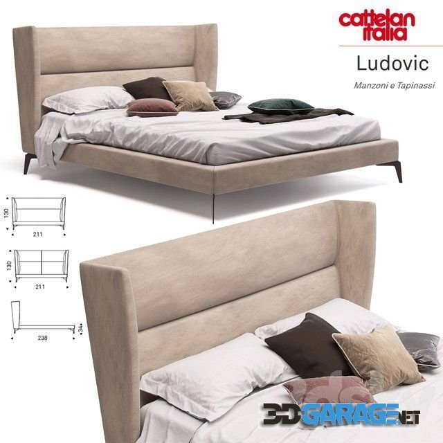 3d-model – Bed Cattelan Italia Ludovic