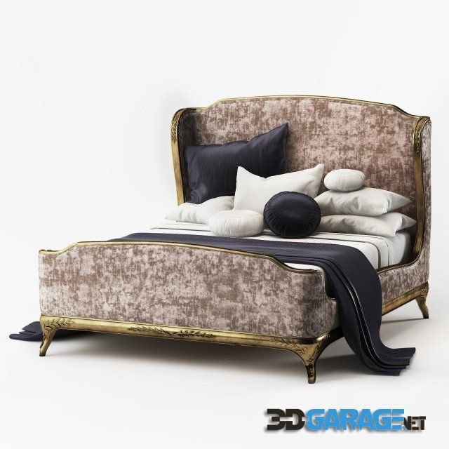 3D-model – Bed US Cali King Jonathan Charles Fine furniture Versailles 494 762-W1-F9