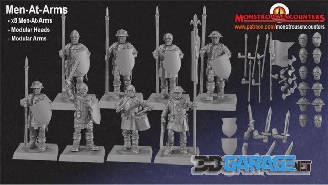 3d-Print Model – Breton Men-at-arms Units