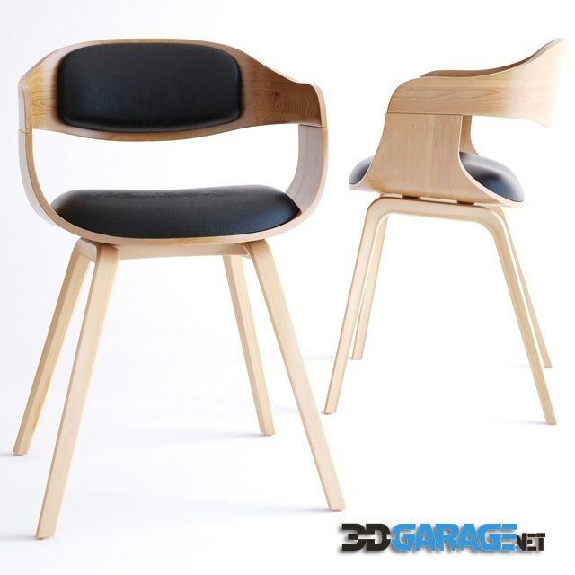 3d-model – Costa stoel - Kare Design - bruin
