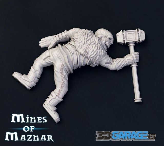 3d-print Model – Dead Dwarf Warrior
