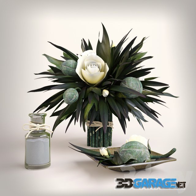 3d-model – Decorative set with a bouquet