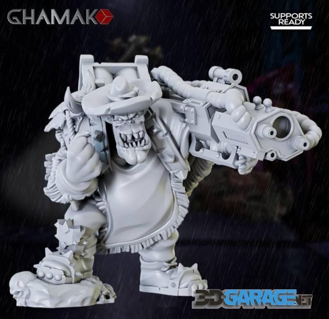 3d-print Model – Ghamak – Sci-Fi Ork Sharpshotah 1-5 May 2022