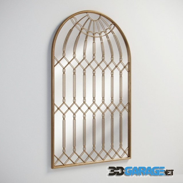3D-model – Gramercy Home - iron cage mirror 1-5302