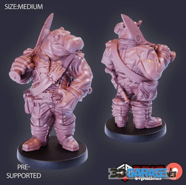 3d-print Model – Hippo Soldier