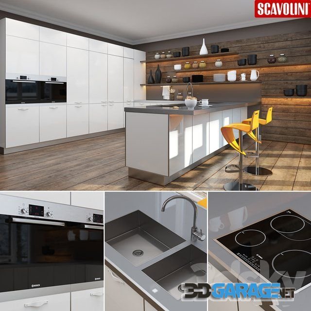 3d-model – Kitchen set Scavollini Crystal