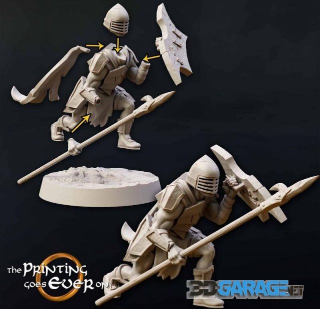 3d-print Model – Modular Half-Orc Fighter – A