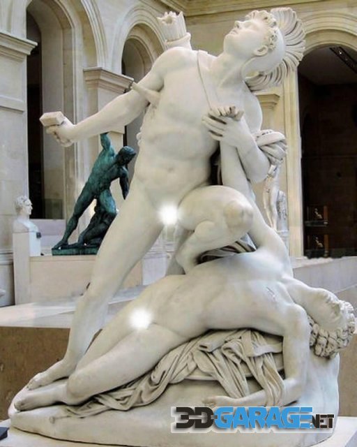 3d-print Model – Nisus et Euryale Jean-Baptiste Roman, Louvre Paris, France