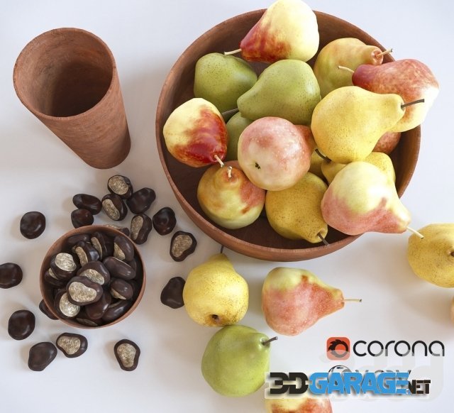 3d-model – Pears and chestnuts