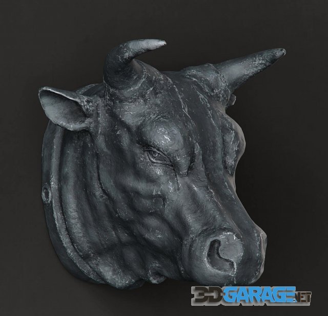 3D-model – RH Circa 1900 cast metal bull's head