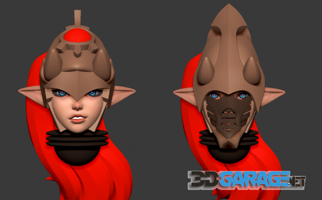 Space Elf Heads - Helmets – 3d-print Model