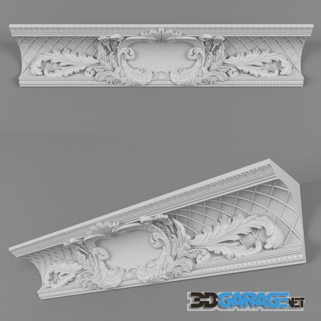3D-model – The central element of the cornice