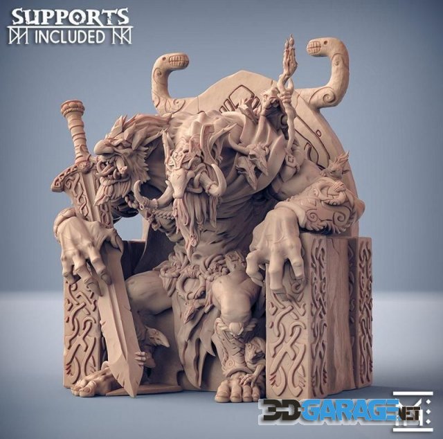 3d-print Model – Trollking Drungvandel on his Throne