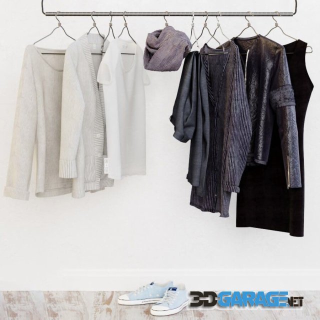 3d-model – Wardrobe in the Scandinavian interior