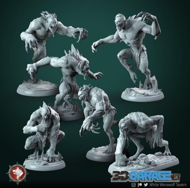 3d-Print Model – White Werewolf Tavern – Ghouls set 6