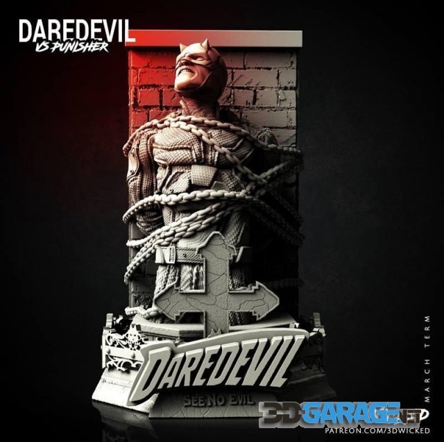 3d-print Model – Wicked – Marvel Netflix Daredevil Bust