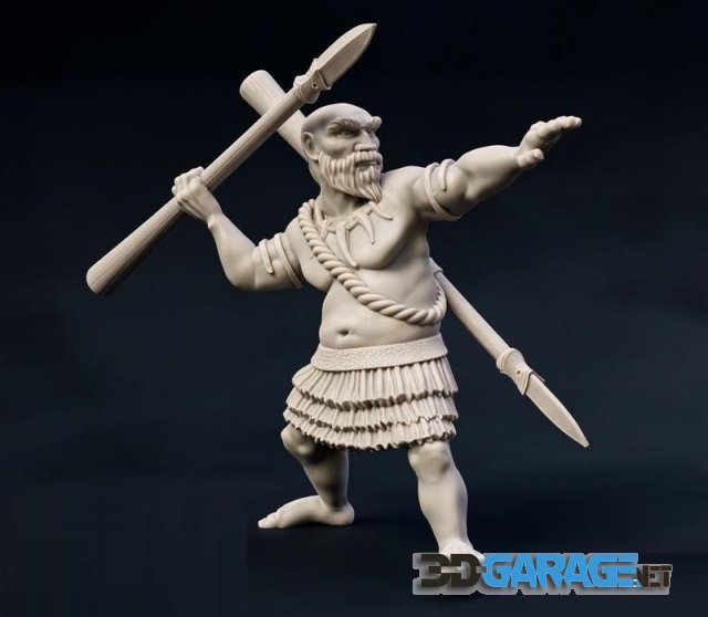 3d-print Model – Woodwose Spearman – B