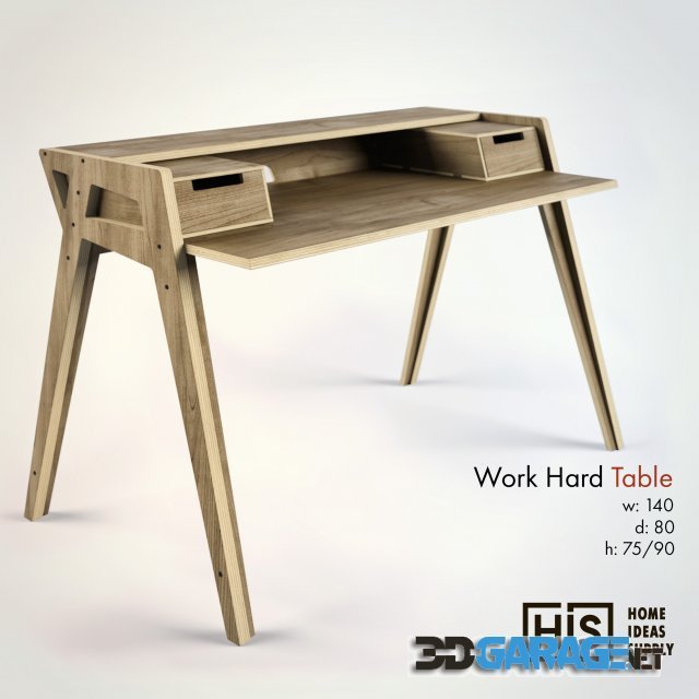 3d-model – Work Hard table by HIS