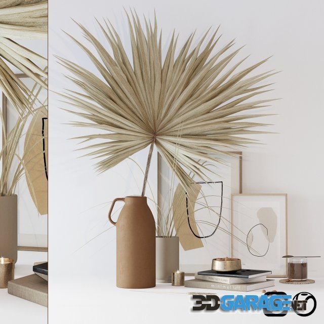 3d-model – Decorative Set with Dryed Palm