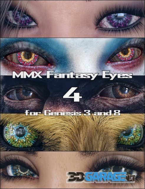 Daz3D – MMX Fantasy Eyes 4 for Genesis 3, 8 and 8.1